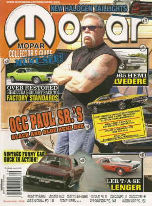 MOPAR COLLECTORS GUIDE 2006 SEPT - ORANGE COUNTY CHOPPERs SRs 68 HEMI BEE